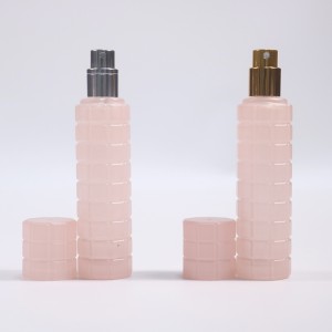 Γυναικείο στρογγυλό μπουκάλι πολυτελείας 30ml Ροζ στρογγυλό μπουκάλι αρώματος Καπάκι σπρέι Empty Fill Glass Μπουκάλι αρώματος