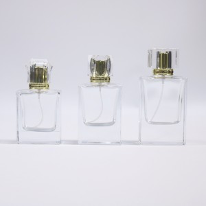 30ml 50ml 100ml Transparent Frosted Spray Lid Flat Square Empty Glass Bottle Perfume Bottle Uban sa Packaging
