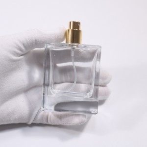 30ml 50ml 100ml Transparent Frosted Spray Lid Flat Square Empty Glass Bottle Bottle Perfume Bottle with Packaging