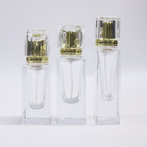30ml 50ml 100ml Transparent Frosted Spray Lid Flat Square Empty Glass Bottle Perfume Bottle Me Packaging