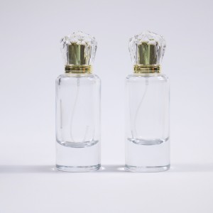 Ampolla de perfum de luxe de fons gruixut de vidre aerosol de 50 ml amb tapa de corona
