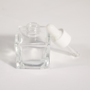 1oz Dropper Bottle Essensiële Olie glas 30ml serum plat vierkantige vorm