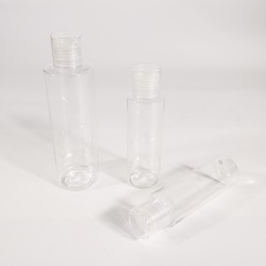Lemmikloomade plastpudel, läbipaistev, läbipaistev, keeratava korgiga pudel