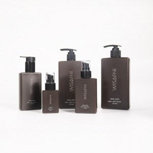 Square shampoo botelya HDPE panit pag-atiman kosmetiko packaging 250ml 300ml