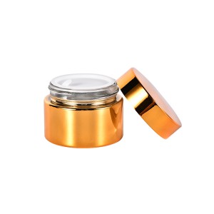 Luxury Cosmetic Packaging Electroplated Gold Glass Cosmetic Jar