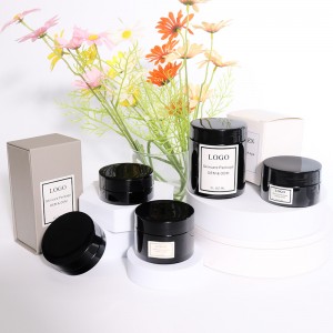 Custom black cream cosmetics plastic jar