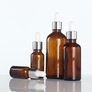 Essential Oil Dropper Amber Cylindrical Glass Bottle