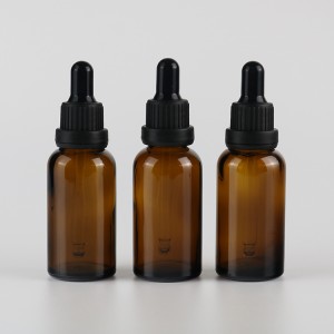 Essential Oil Dropper Amber Cylindrical Glass Bottle