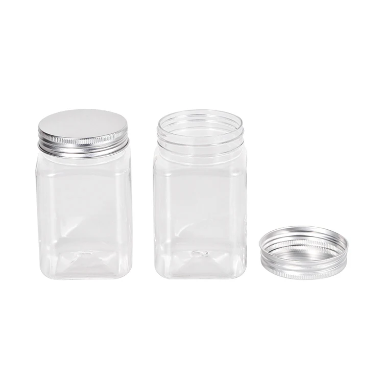 Clear plastic food storage jar 360 ml airtight plastic jar with lid