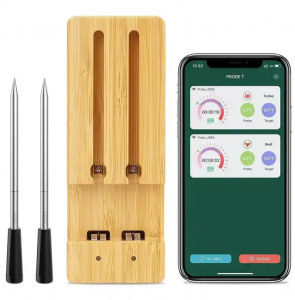FM205 Smart Wireless Bluetooth BBQ Meat Thermometer 2 Probes