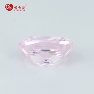 L-cushion princess cut light pink color loose cubic zirconia gemstone