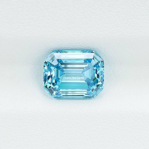 Wuzhou 5a grade octagon asscher cut 8x10mm aquamarine loose cz stone