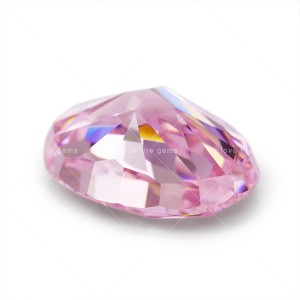 5A+ crushed ice cut oval light pink cubic zirconia
