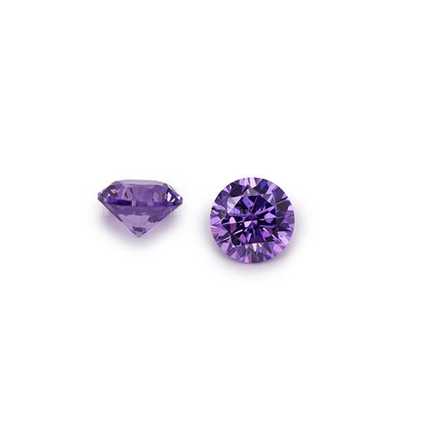 1000pcs/pack full sizes synthetic gemstone round shape M-amethyst color 3A cubic zirconia