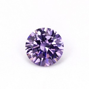 1000pcs/pack synthetic cz round shape light amethyst colored Aaa cubic zirconia