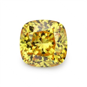 5a grade princess cut cz cushion shape golden yellow loose cubic zirconia