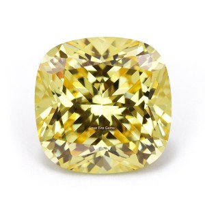 3.5*3.5mm-12*12mm cushion princess cut yellow color loose cubic zirconia gemstone
