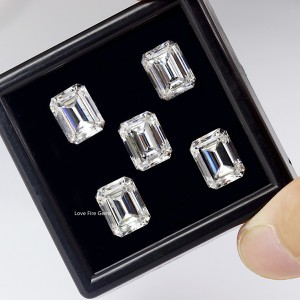 D color pure white flawless moissanite all size loose synthetic lab created emerald cut moissanite