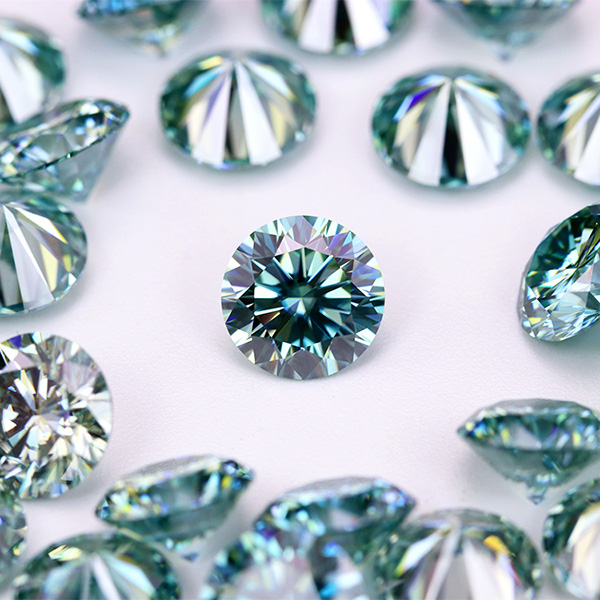Round brilliant cut loose moissanite diamond stones vvs1 vvs2 blue green moissanite