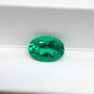Hydrothermal precious gemstone colombia oval cut synthetic lab grown emerald