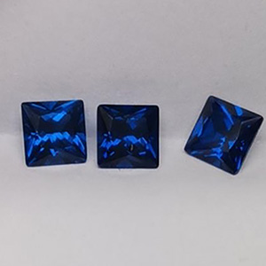 5*5mm square shape princess cut loose synthetic blue sapphire spinel stone