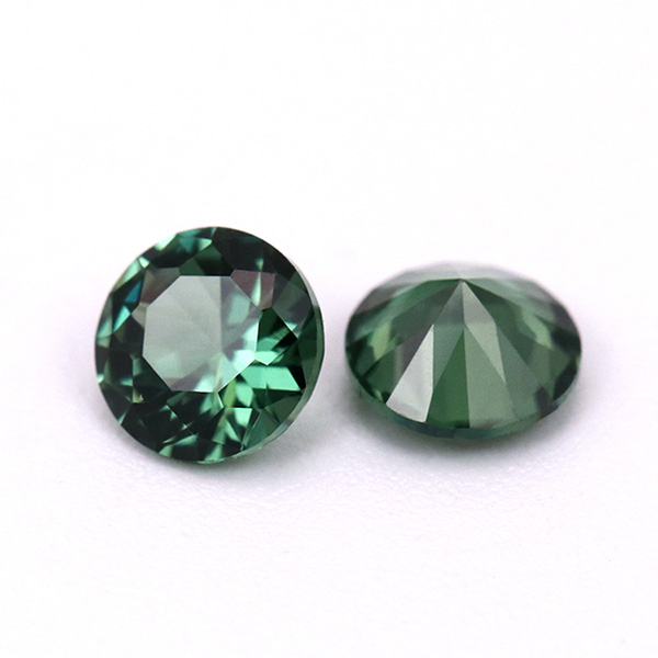 152#green synthetic spinel round brilliant cut loose spinel gemstone