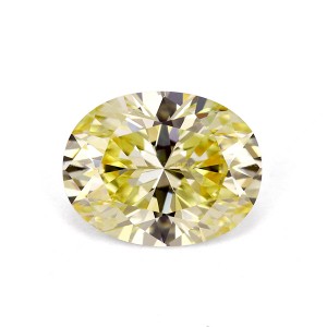 Hand polish 5A grade oval cut canary yellow colored cz stone cubic zirconia
