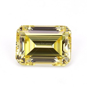 5a octangle emerald cut cz canary yellow loose cubic zirconia