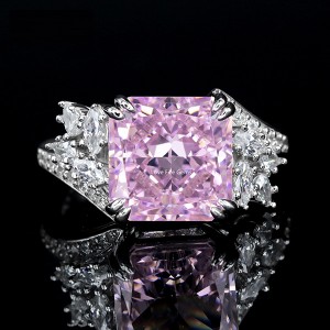 fine jewelry engagement gold plated cz gemstone 925 sterling silver rings for ladies