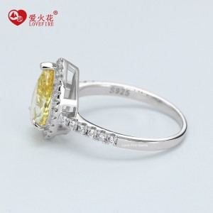 Hot Sales Zircon Engagement Ring 925 Silver Jewellery Women Finger Classic Gemstone Rings
