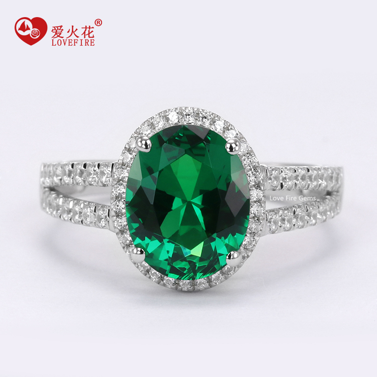 fine jewelry rings luxury oval shape synthetic gemstone women 925 sterling silver ring