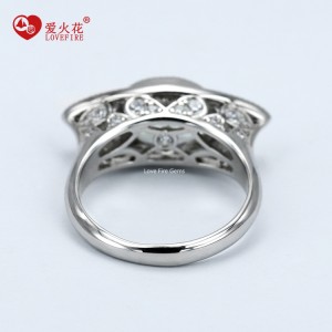 925 sterling silver crushed radiant cut cz 8ct fine jewelry women cocktail ring