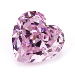 8a loose cubic zirconia crushed ice cut light pink color heart cut cz