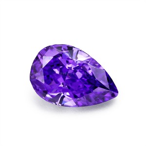 wholesale loose synthetic cz gemstone purple series color pear crushed ice cut cubic zirconia