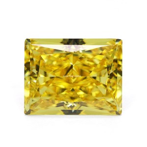 wholesale full sizes yellow color rectangle cz stones 5a+ ice cut cubic zirconia
