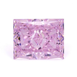 top quality cz diamond light pink rectangle crushed ice cut cubic zirconia stones