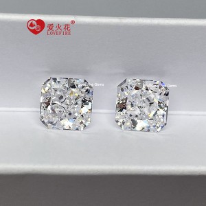 9a grade quality square crushed ice cut corner white loose cubic zirconia