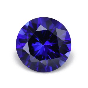 3mm-10mm 34# sapphire blue synthetic corundum AAA round cut corundum