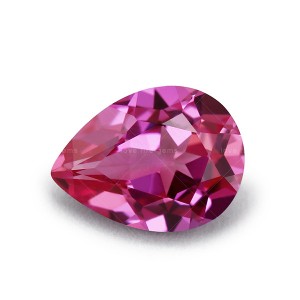 wholesale AAA grade 3# rose ruby pear cut lab created ruby synthetic corundum