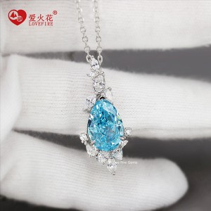 Fine jewelry gold plated water drop ice cut cz 925 silver charm pendant