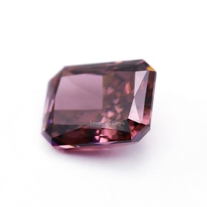 4k crushed ice flower cut cz stone rhodolite color octagon synthetic diamond cubic zirconia