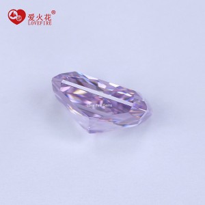 8a zircon pinkish purple color crushed ice radiant cut high carbon cz stones cubic zirconia
