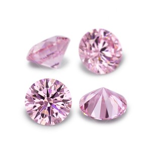 8 hearts 8 arrows Aaaaa grade cz diamonds L-pink round shape cubic zirconia