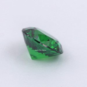 Artificial cz 108 faceted cut round shape tsavorite color loose cubic zirconia gemstones