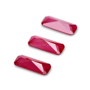 3A synthetic ruby corundum baguette cut 5# ruby synthetic corundum