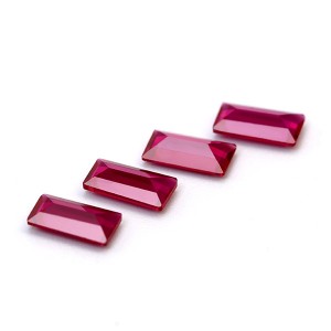 Rectangle shape baguette step cut corundum 5# ruby synthetic corundum