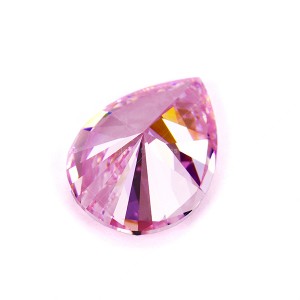 Wuzhou cz stone pear loose 5a light pink cubic zirconia