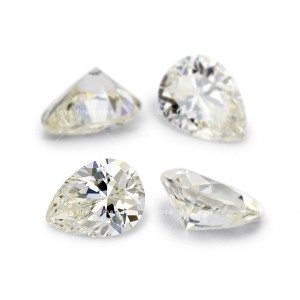 5A cz stone simulation diamond E color pear cut cubic zirconia