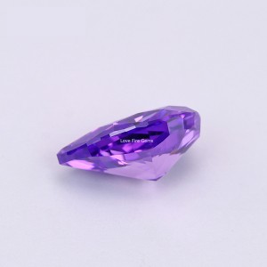 Wuzhou factory price cz stone crushed ice cut purple orchid color pear cut cubic zirconia