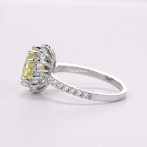 ladies jewelry engagement crushed radiant cut 2.5ct zircon s925 silver rings